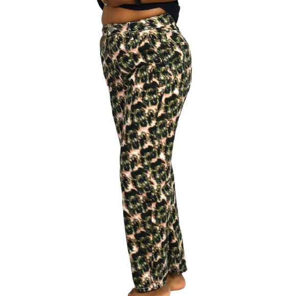 Target Rachel Comey Printed Jeans Green Abstract High Waist Rigid Tapered Size 4 - Picture 15 of 15